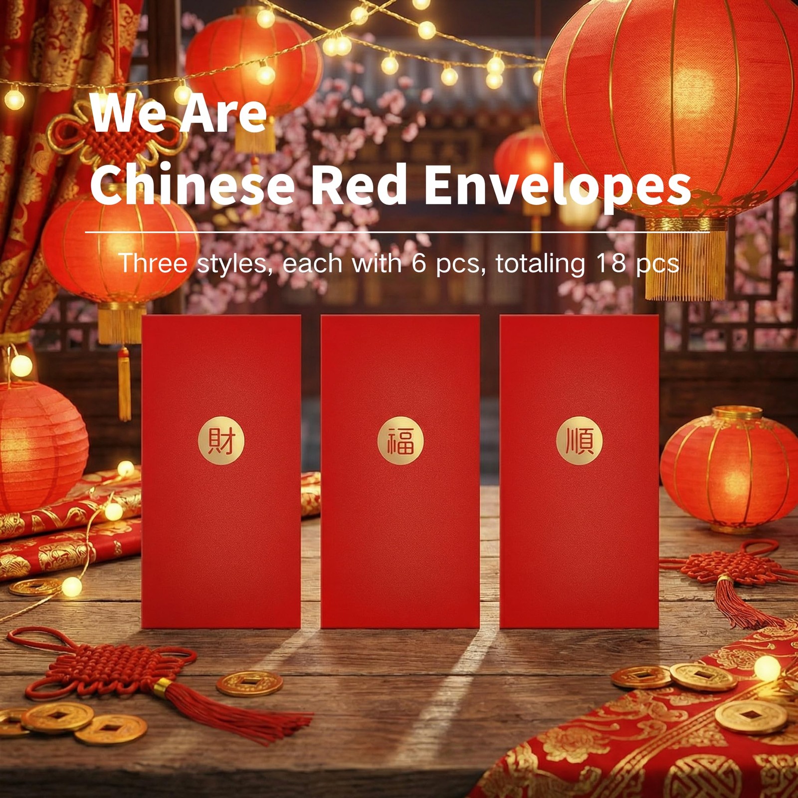 18 PCS Chinese Red Envelopes New Year 2026 Hong Bao Money Spring Festival