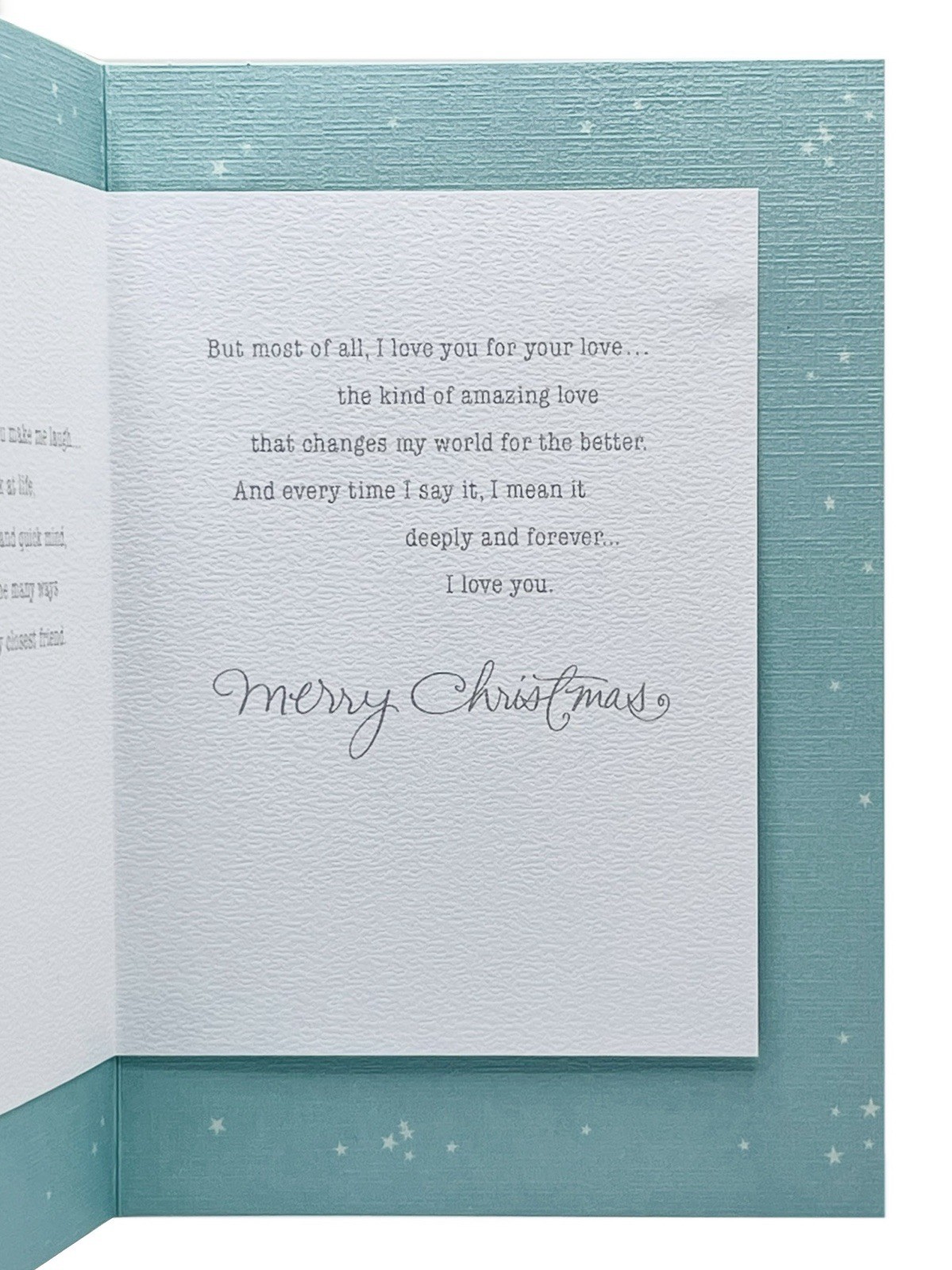 Christmas Card For Partner – I Love You Metallic Foil Heart Jewel, Hallmark Card