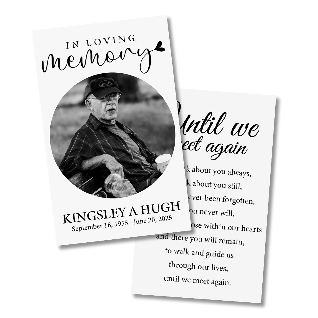 Personalized with Prayer Funeral Memorial Prayer Cards – 50 Cards Funeral Favors