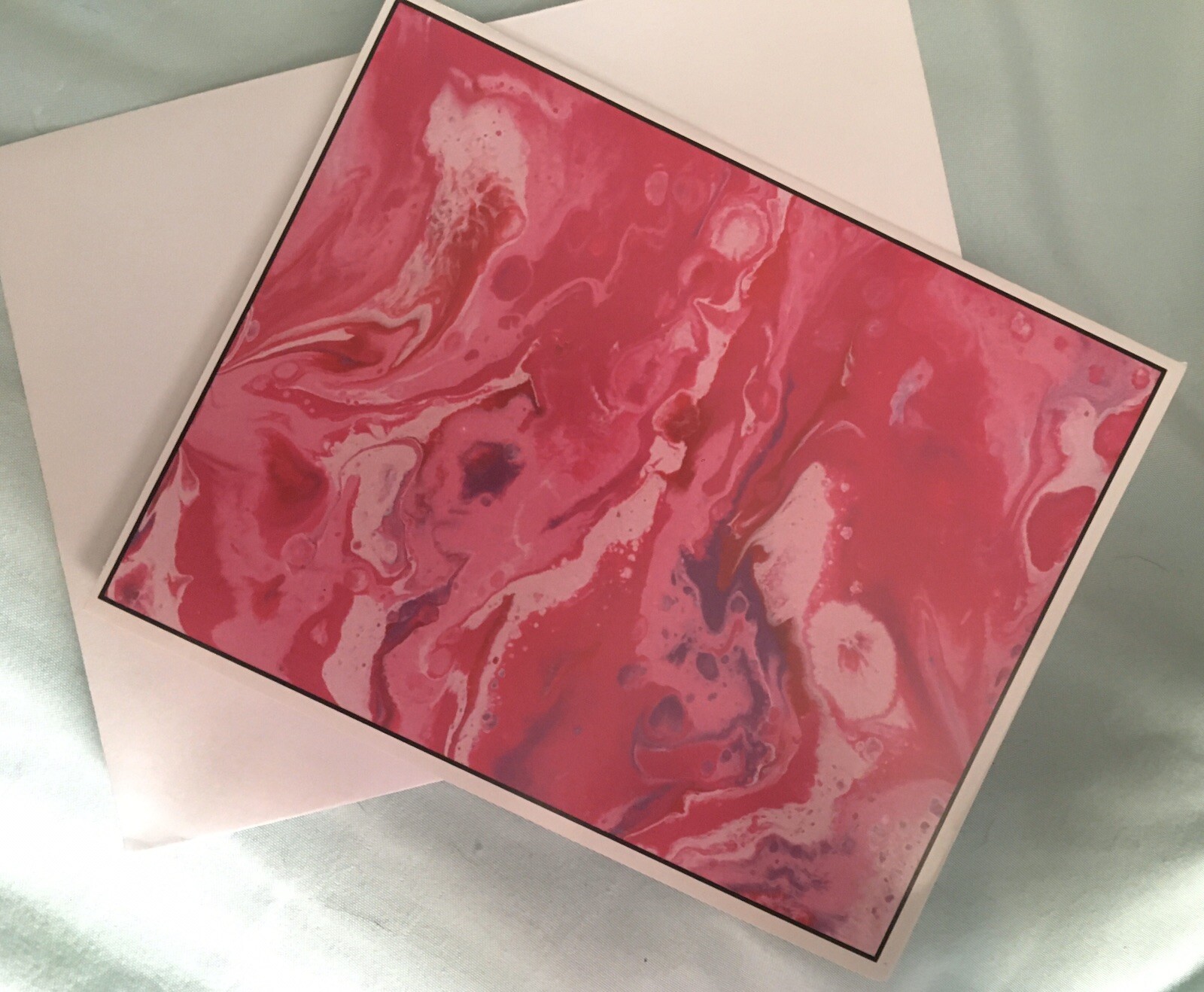 8 Pretty Pink NOTE CARDS Original Art Acrylic Pour Abstract Girly Girl Mom Gifts