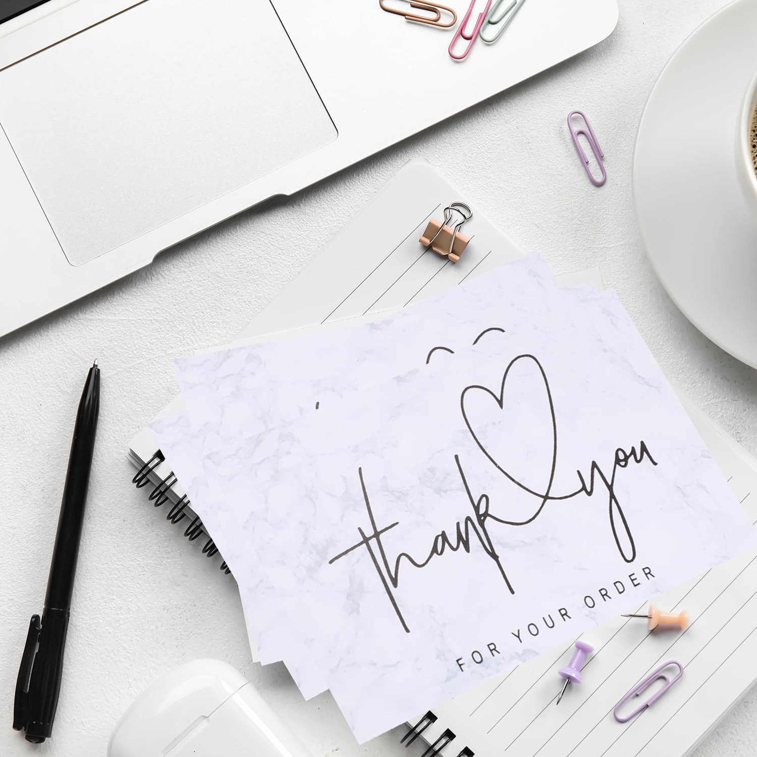 50 White Appreciation Cards with Blank Design – Perfect for Personalization