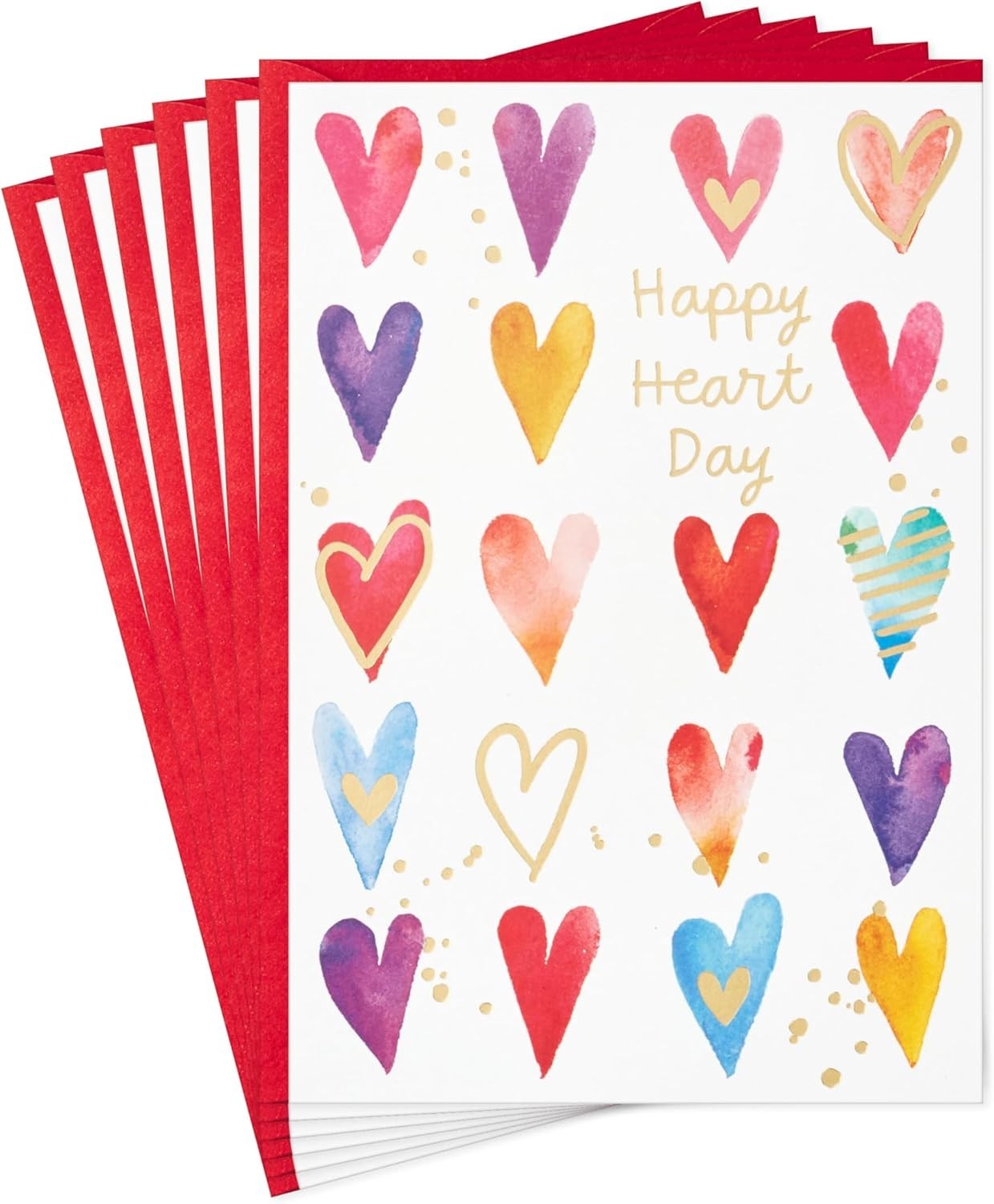Pack of Valentines Day Cards Happy Heart Day 6 Valentine’s Day Cards