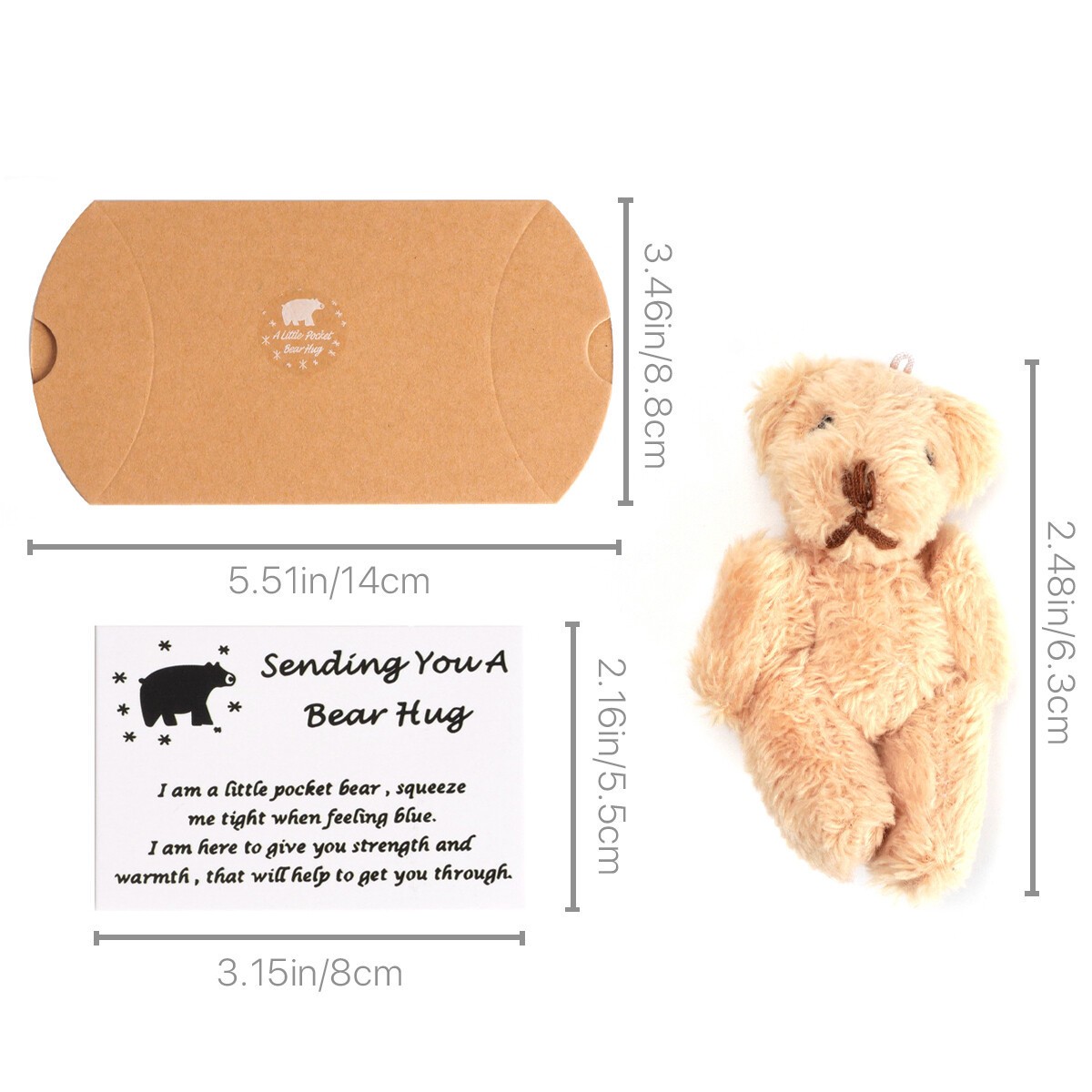 Cute Collectible Handmade Tiny Bear Plush Toy Gifts, A Little Animal Pocket Hug