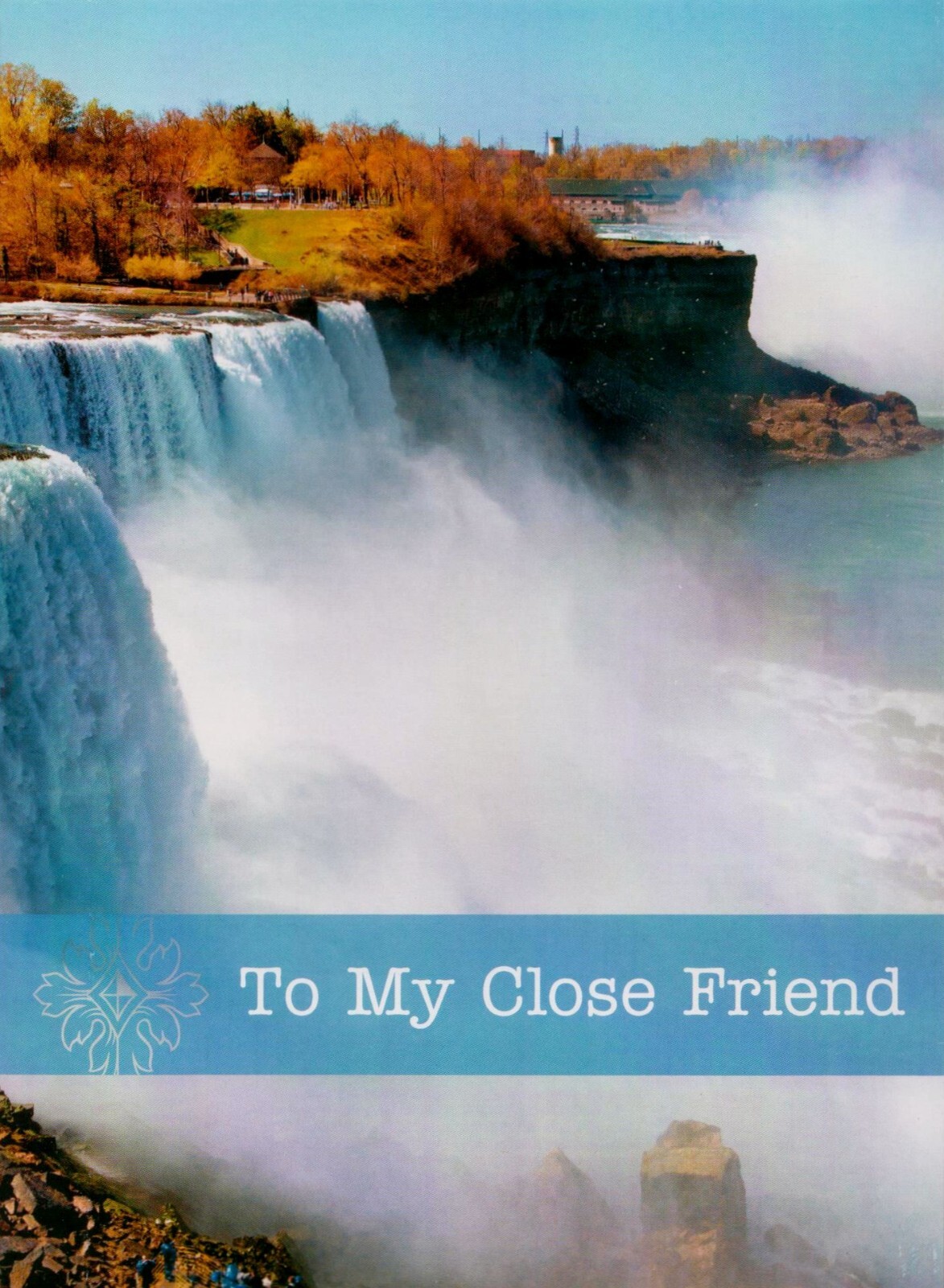 Thinking Of You Greeting Card White Waterfalls Bridge Trees (Pick Your Card)