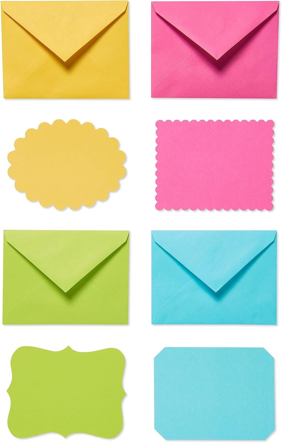 Single Panel Blank Cards with Envelopes Bright Colors Patterns Shapes 40 Count