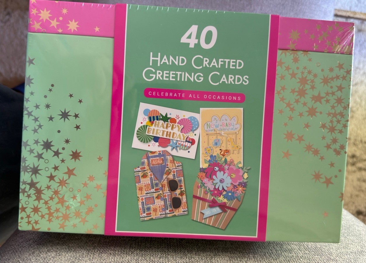 40 Hand Crafted Greeting Cards Assorted All Occasion & Birthday Box Set New