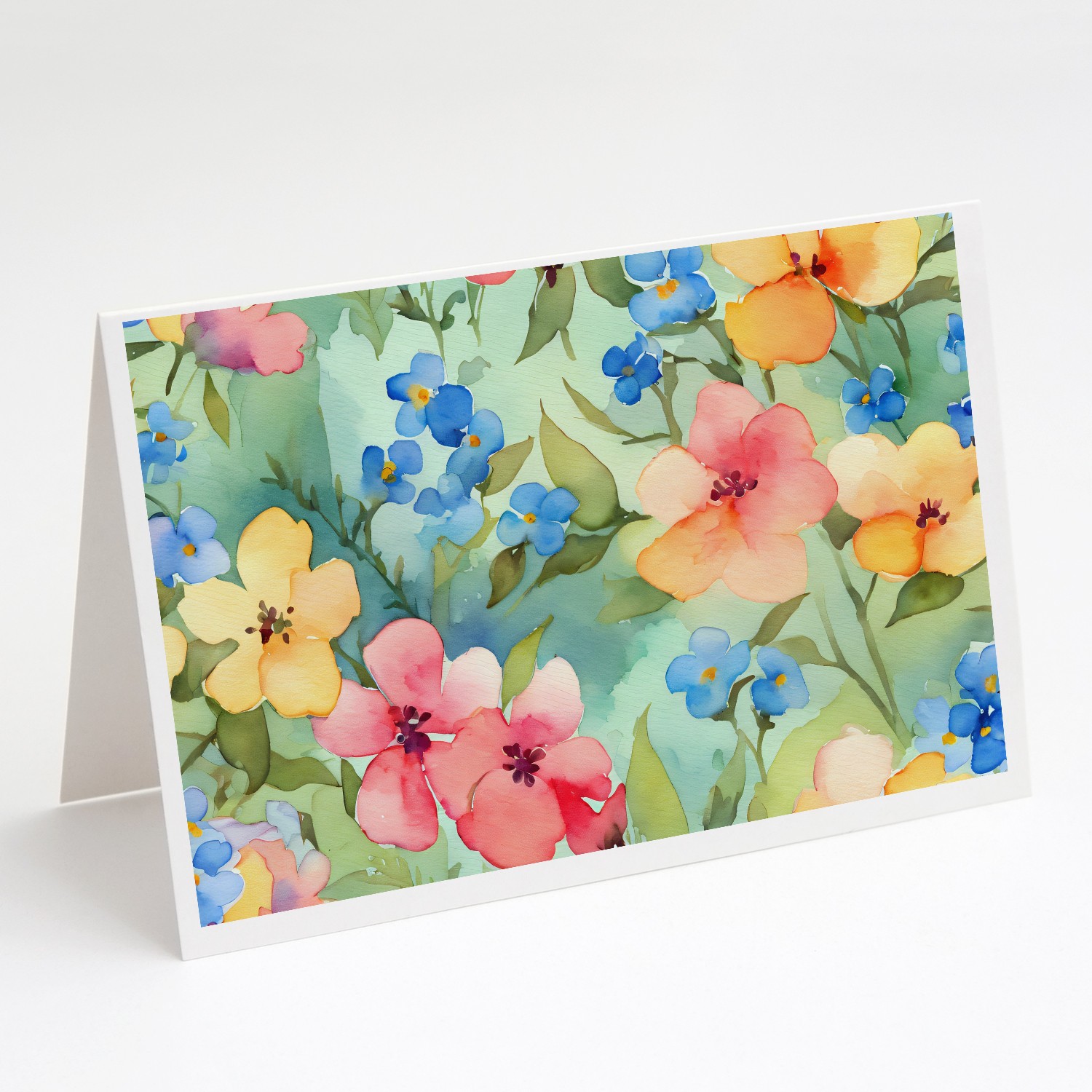 Caroline’s Treasures Alaska Forget-me-nots Watercolor Greeting Cards Pack of 8