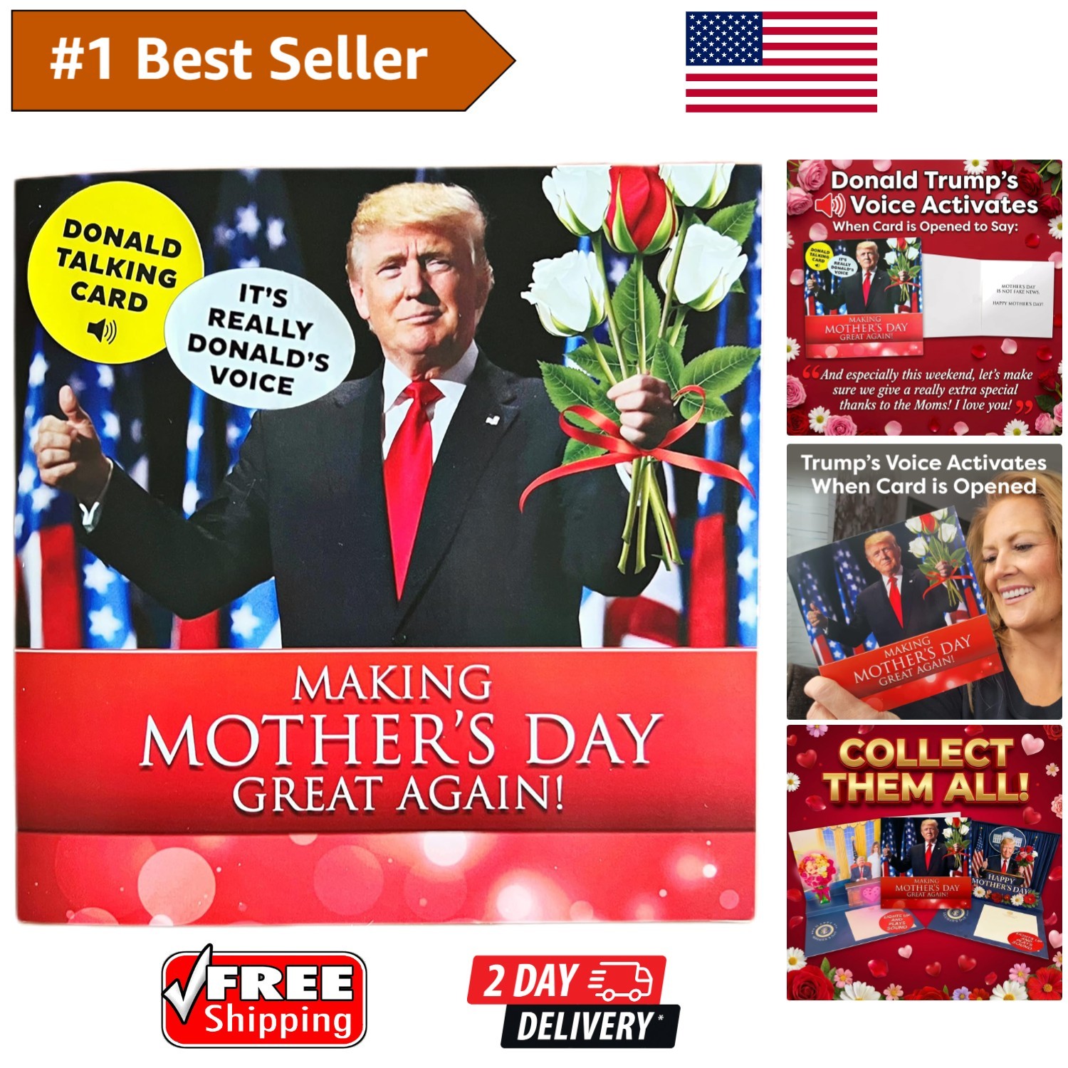 Presidential Talking Mother’s Day Card: Trump’s Voice & Patriotic Design