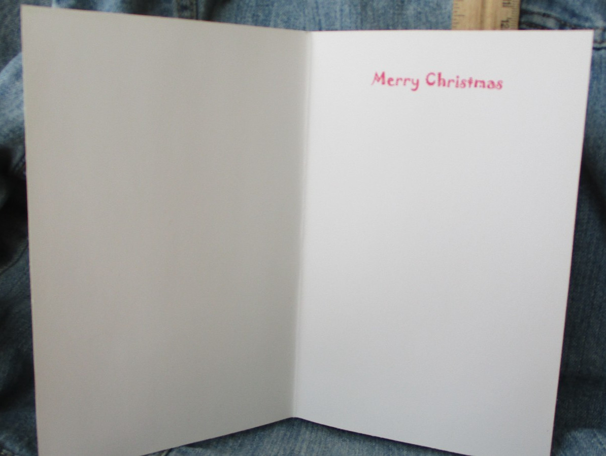SANTA CLAUS & REINDEER Christmas Greeting Card w Envelope New MG36