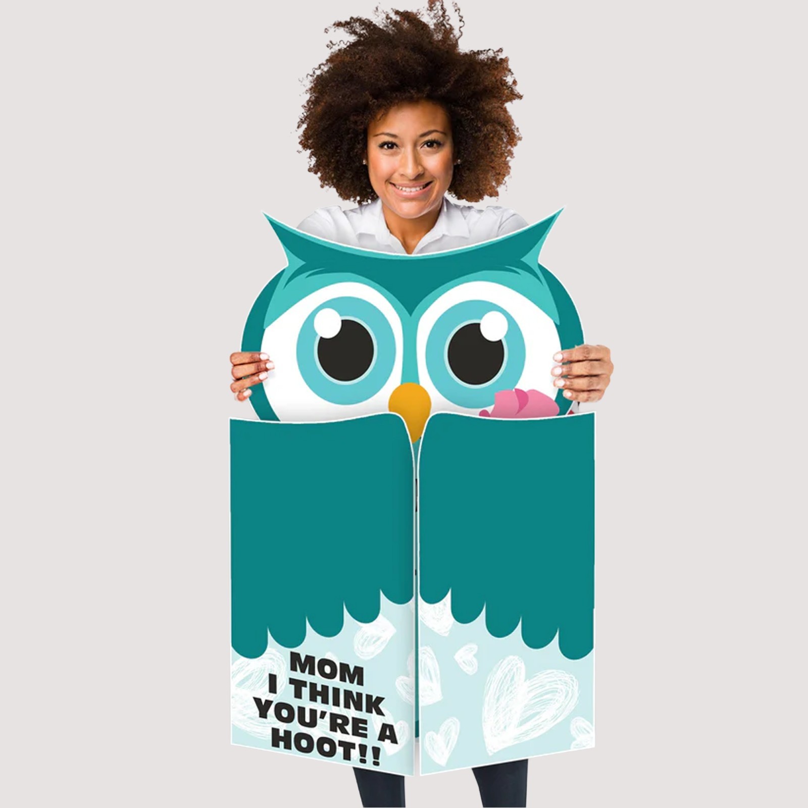 Giant Mother’s Day Card 4FT Funny Owl Card for Mom Jumbo 36×48 Oversized Card