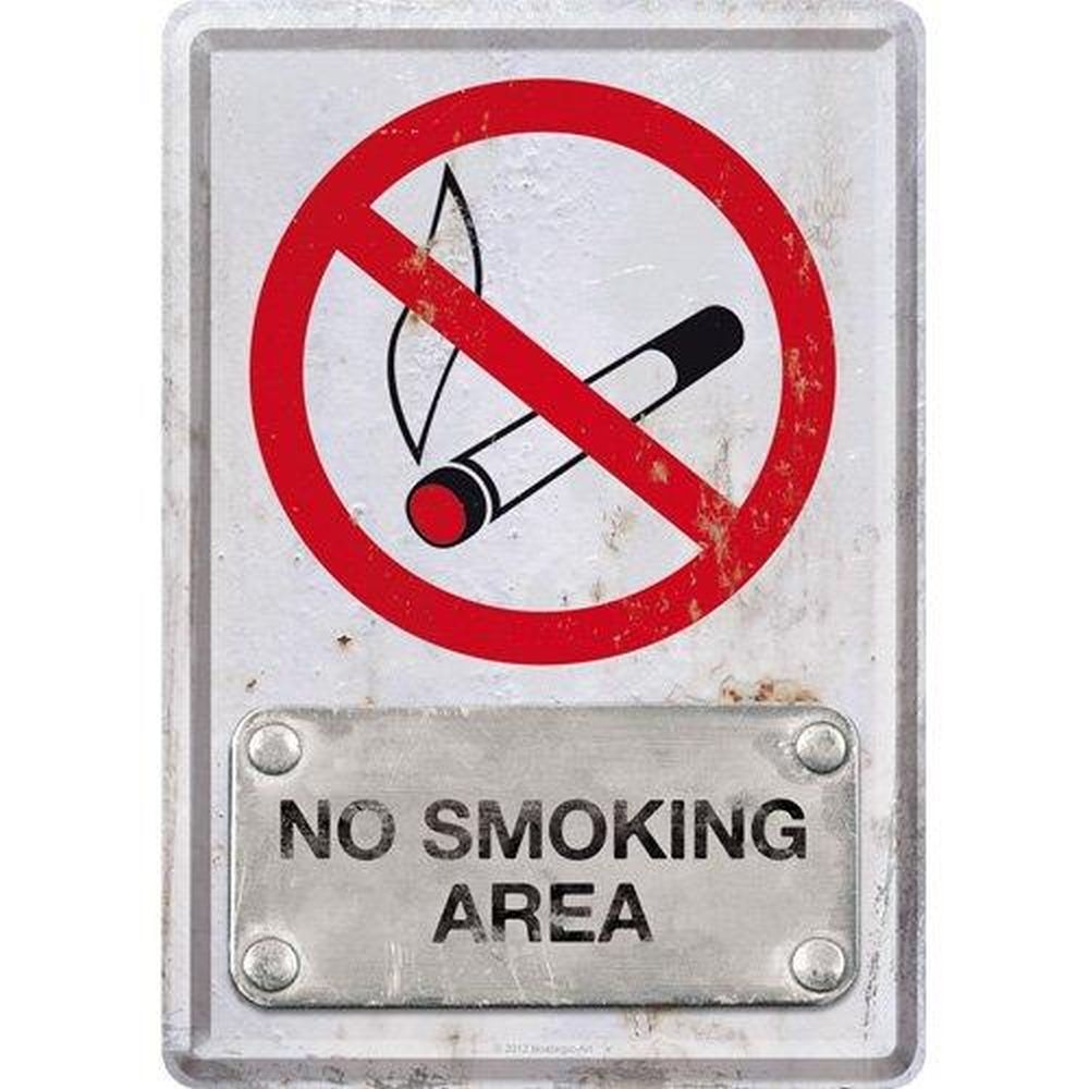 Tin postcard – 3 x 6 in – Achtung No Smoking Area