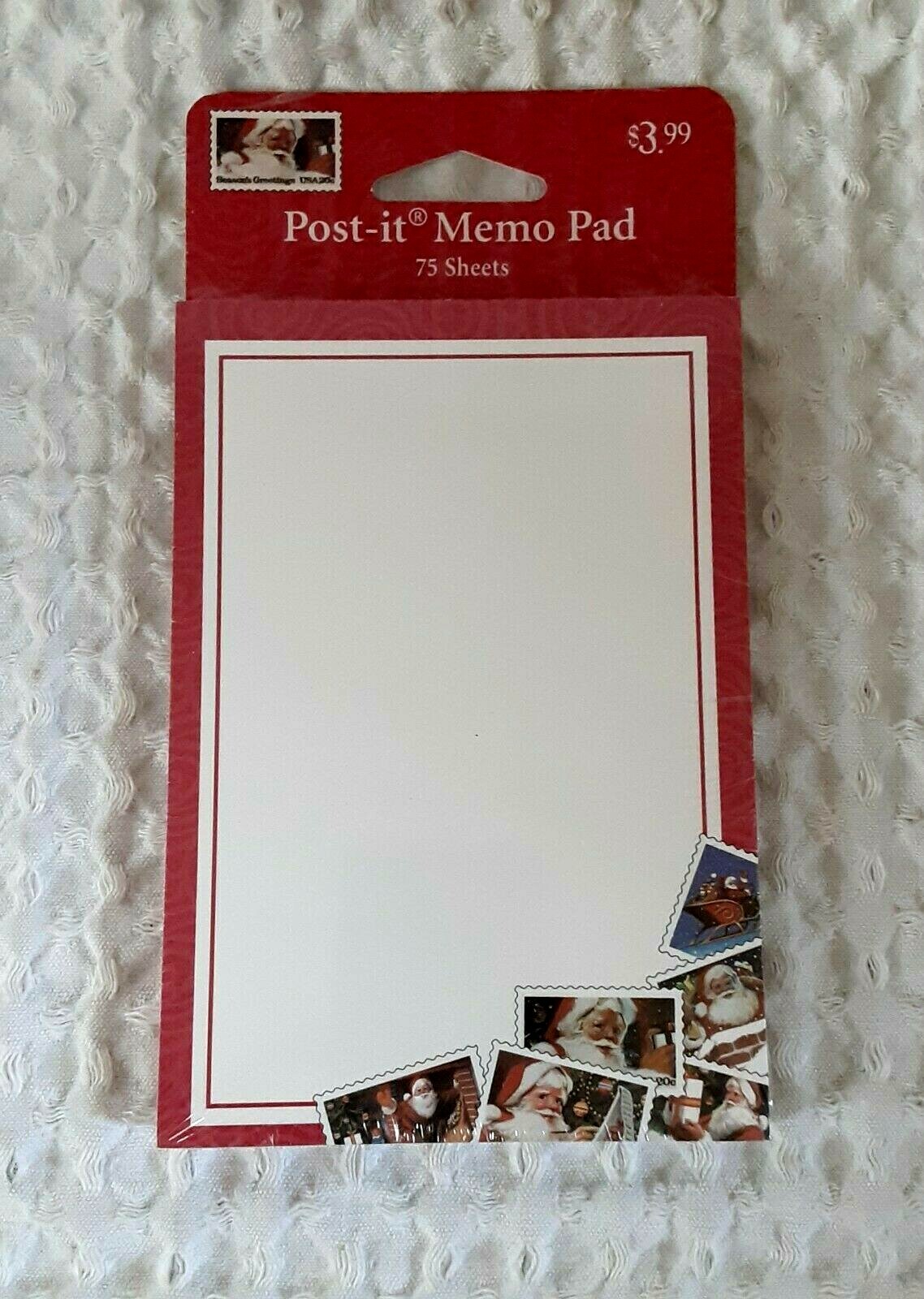 USPS NOTE CARDS 8 Cards Memo Pads 75 Pages SANTA Seasons Greetings Vintage New