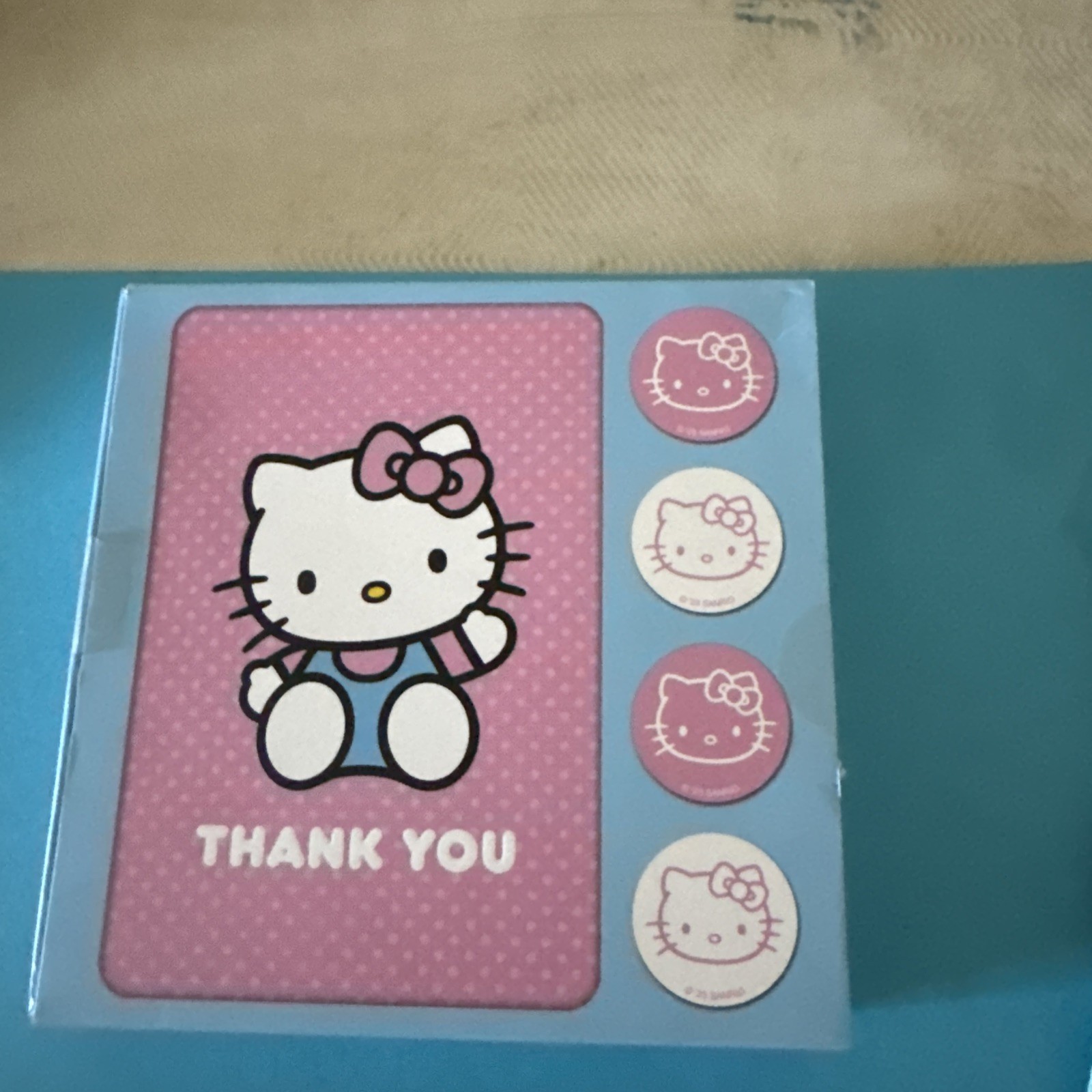Hello Kitty Thank you Cards (12 Cards envelopes And 12 Stickers)