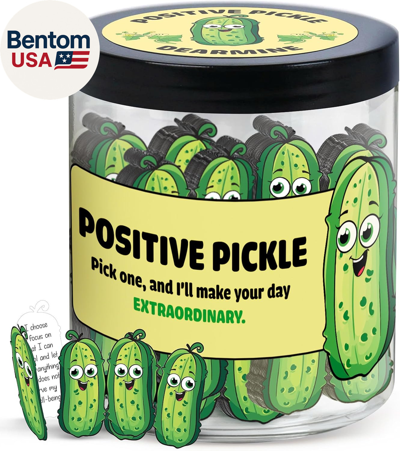 60 Positive Pickle Cards Jar, Graduation Gifts, Mothers Day Birthday Gifts for M