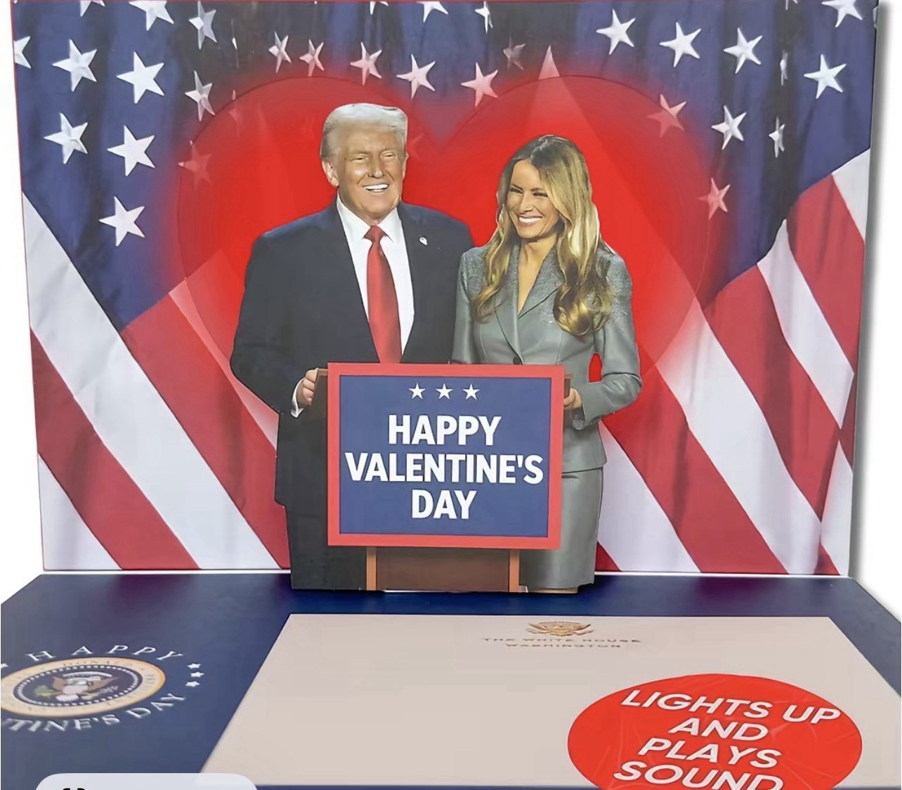 Talking Donald Melania Pop Up Valentines Day Card
