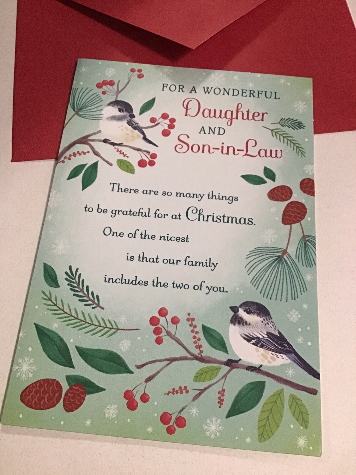 Merry Christmas Wonderful Daughter And Son In Law 5.5”x8” Hallmark Greeting Card