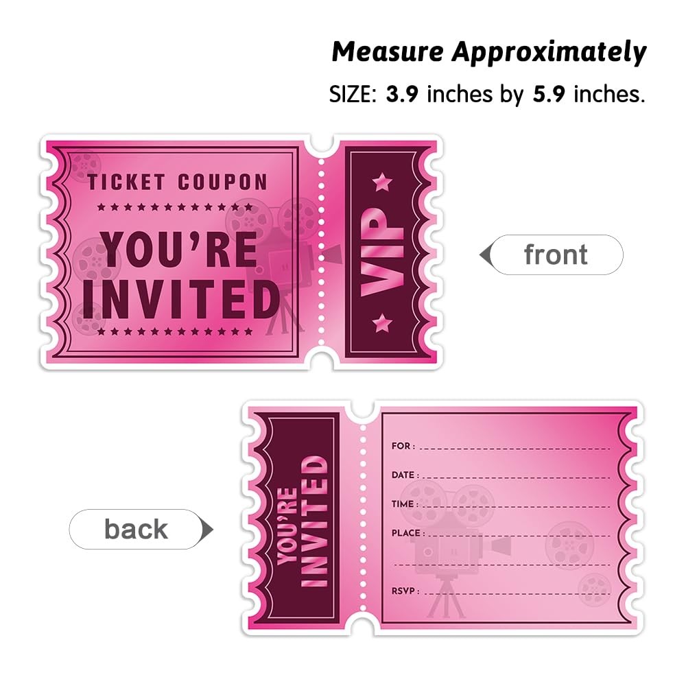 VIP Movie Night Invitations 15 Funny Party Cards with Envelopes