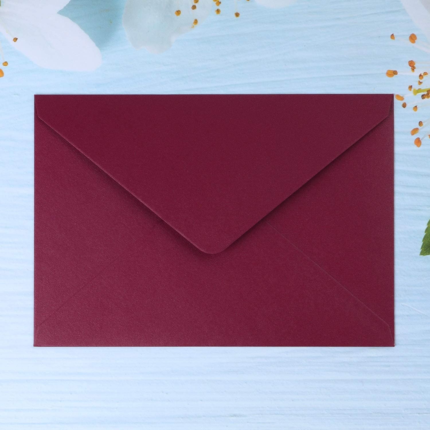 50 PCS/Pack A7 Envelopes 5.25 x 7.5” Shiny Burgundy Envelopes 5×7 envelopes