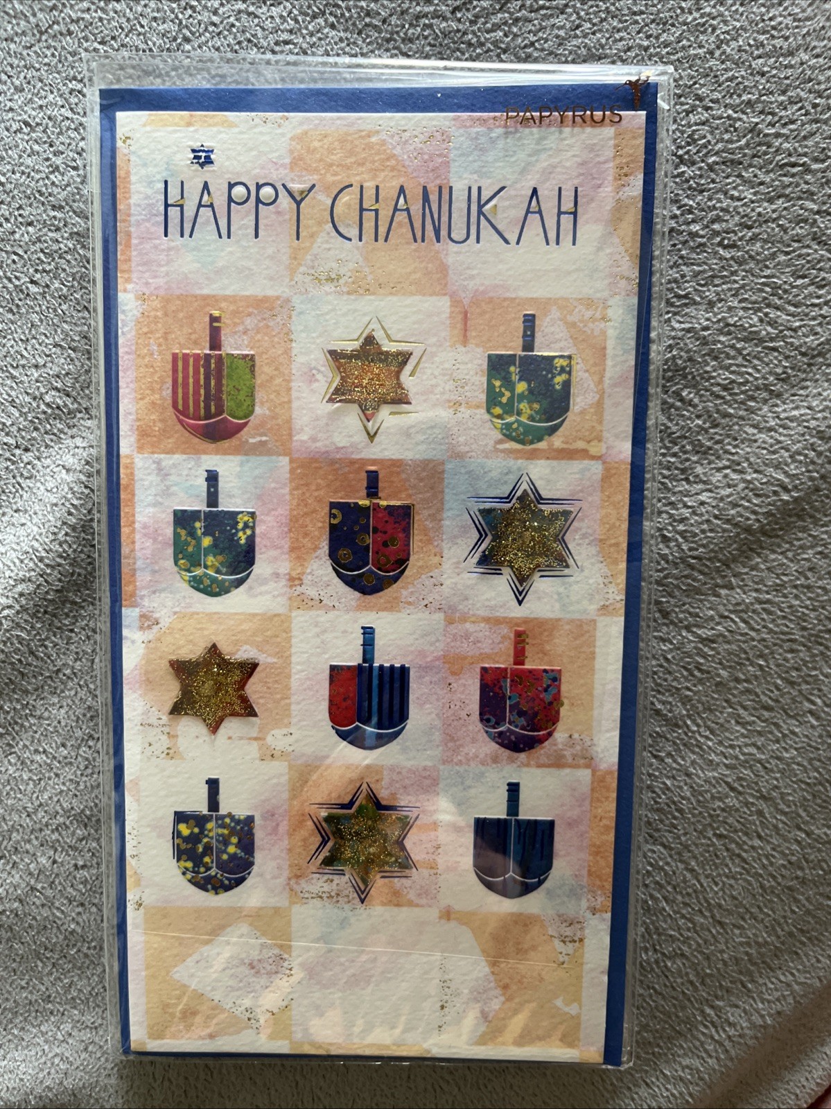 Papyrus Chanukah card. New