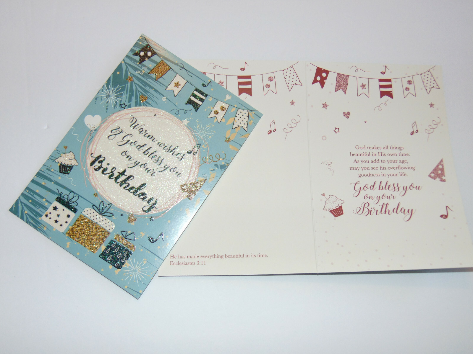 BOX 8 Christian BIRTHDAY Greeting Cards, Inspirational Verse & Bible Scripture