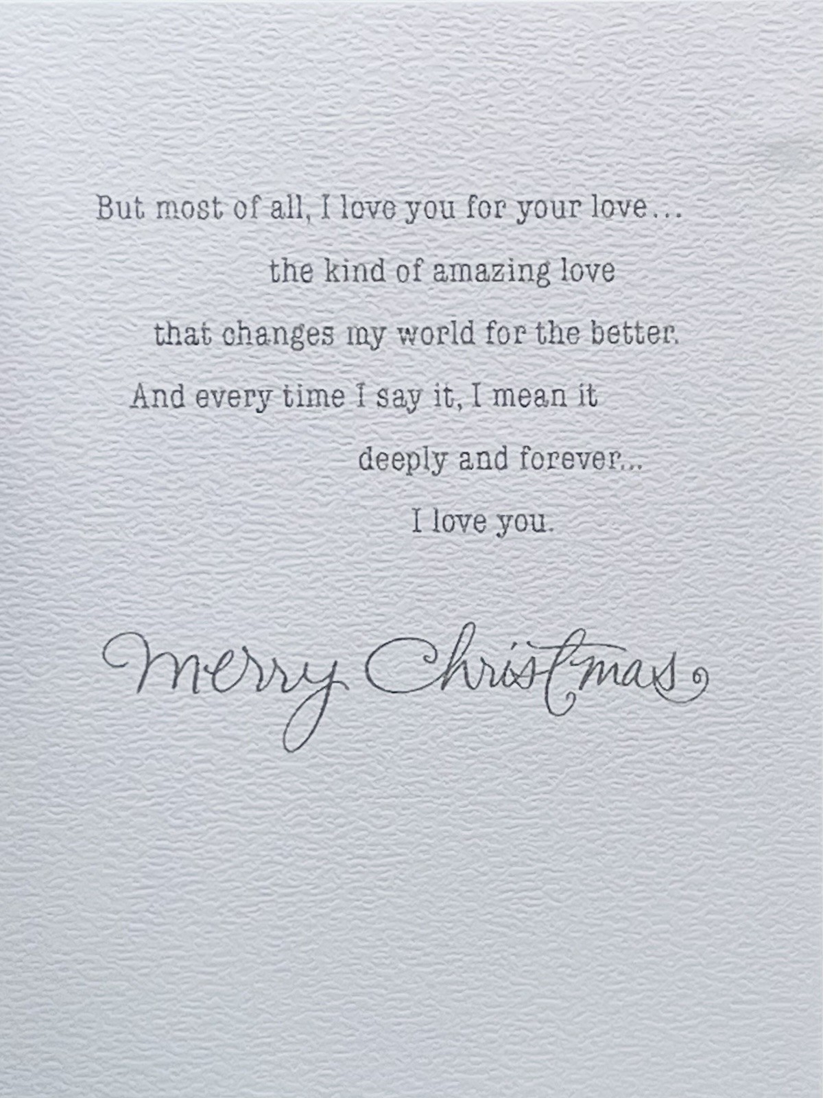 Christmas Card For Partner – I Love You Metallic Foil Heart Jewel, Hallmark Card