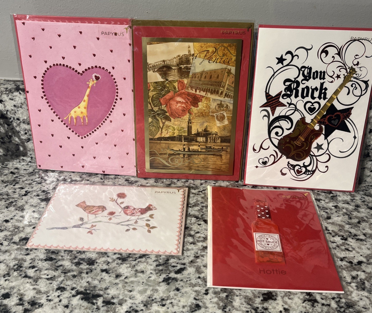 NEW SEALED – Bulk Lot of 5 PAPYRUS VALENTINE’S DAY GREETING CARDS