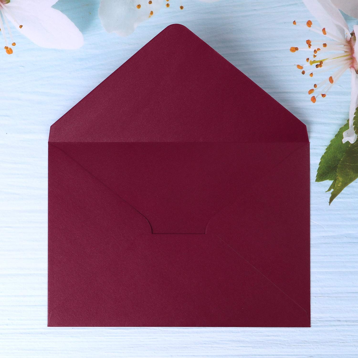 50 PCS/Pack A7 Envelopes 5.25 x 7.5” Shiny Burgundy Envelopes 5×7 envelopes