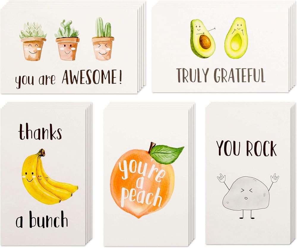 VNS Creations 40 Pack Funny Thank You Cards with Envelopes & Stickers – Employee
