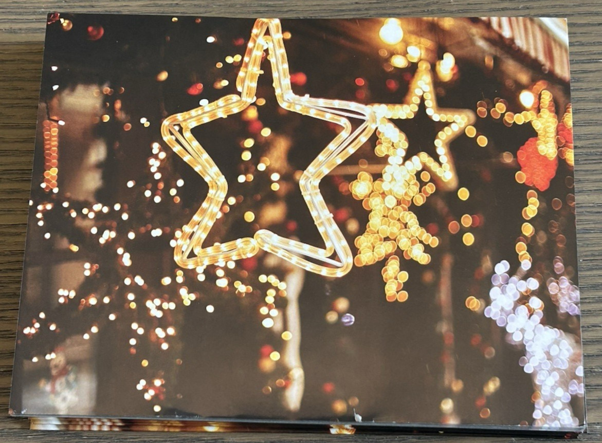 Holiday lights stars 25 Blank Note Cards & Envelopes Buffini & Co