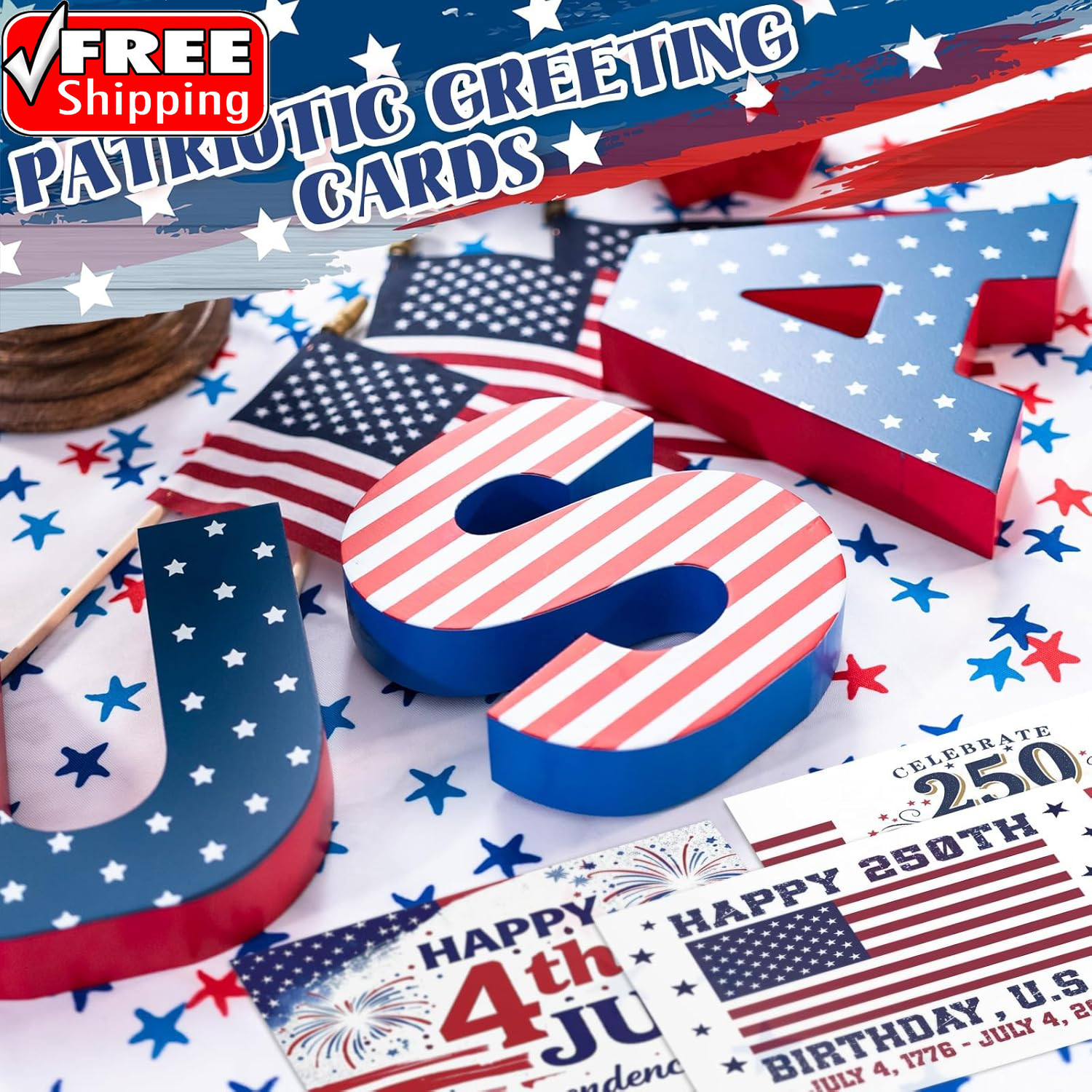 120 Pcs Patriotic 4Th of July Greeting Cards Bulk for 250Th Anniversary with 120