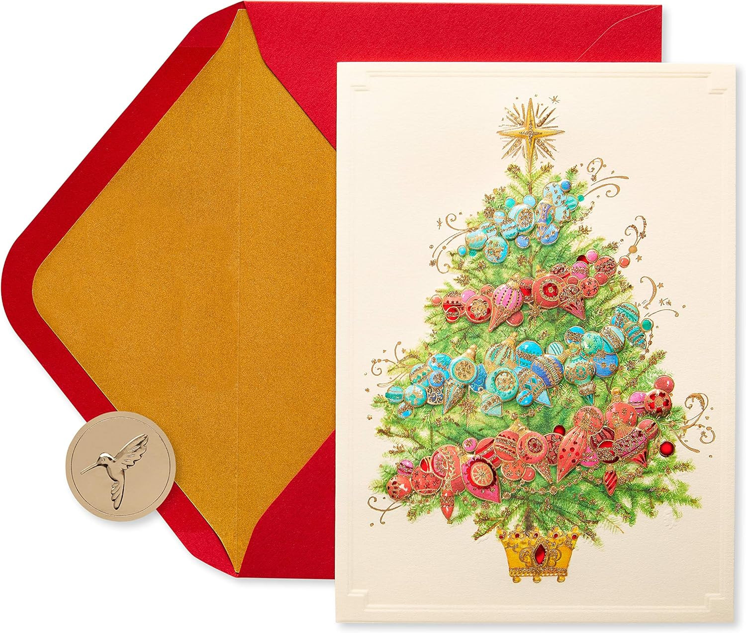 Boxed Christmas Cards with Envelopes, Peace and Happiness, Christmas Tree (12-Co