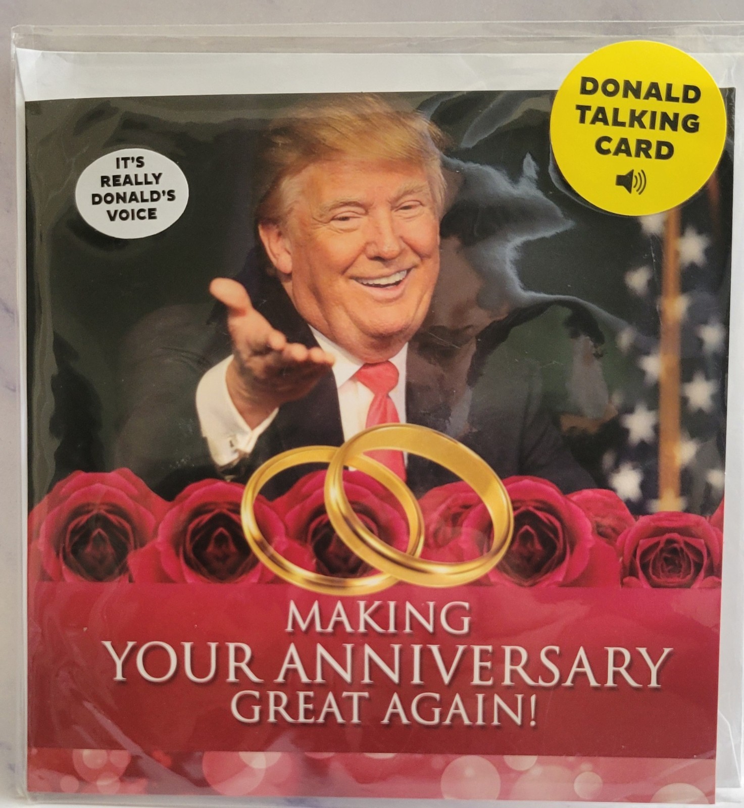 New Talking Trumps Anniversary Card Says Happy Anniversary in Donald Trumps