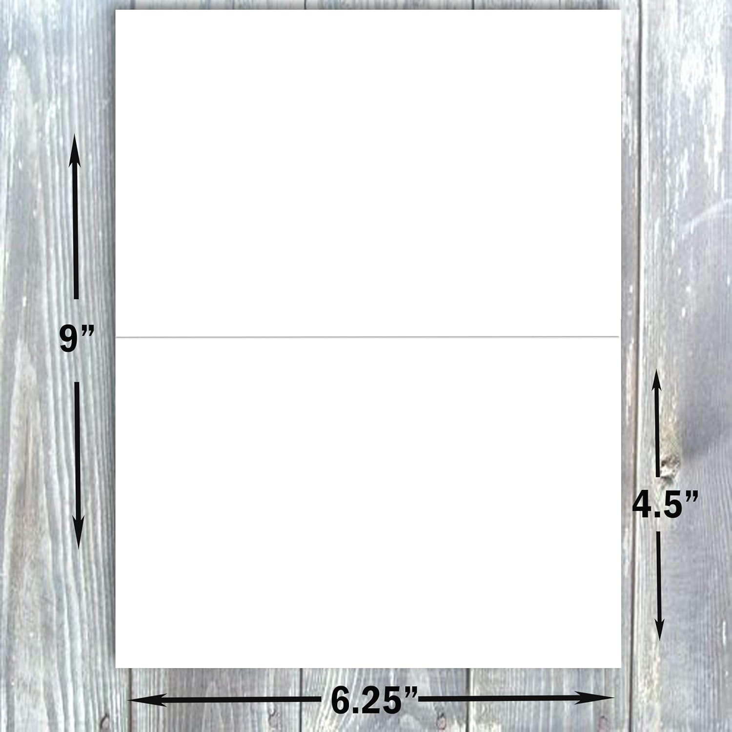 White Cardstock Paper Blank Note Cards 4.5″ x 6.25″ A6 Folded Card 100 Pack