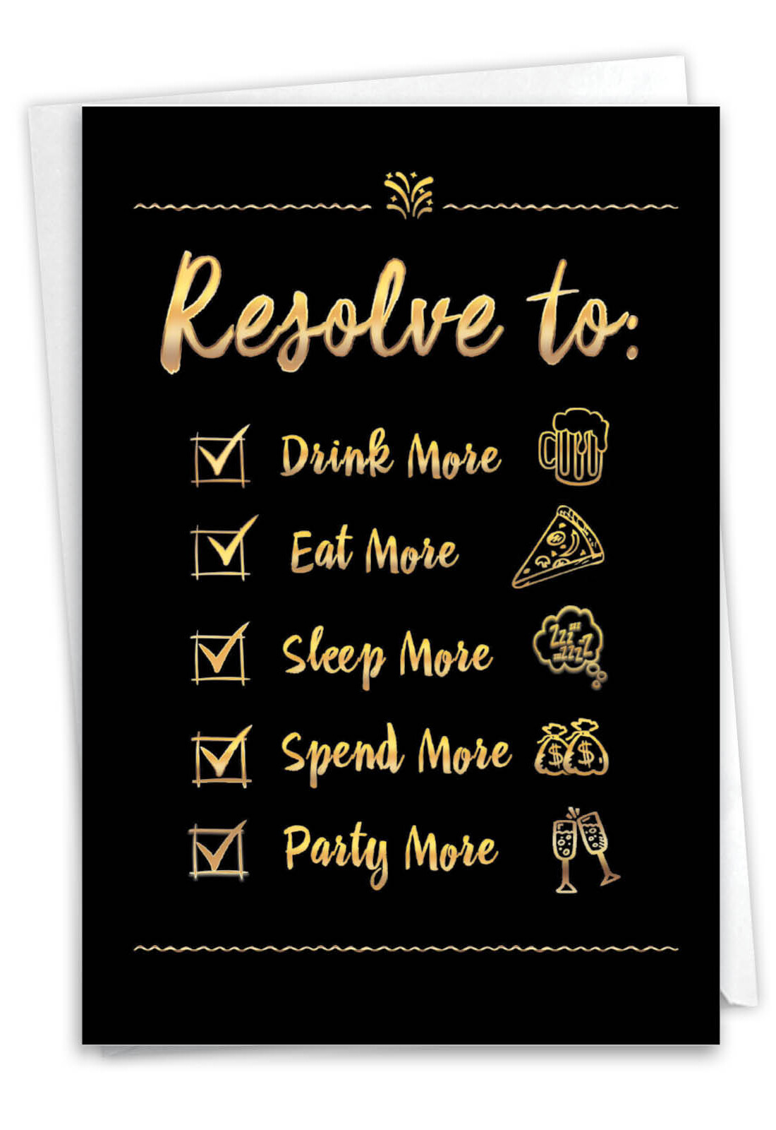 C6270NYG Bad Resolutions: New Year Card The Perfect New Year’s Resolution List .