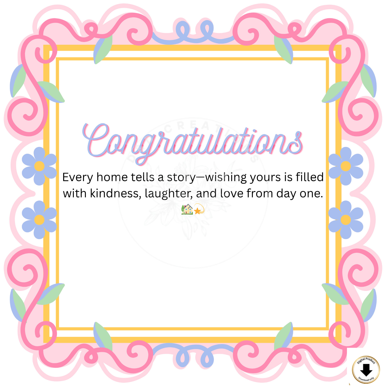 Congratulation Greeting Card For New House Warming