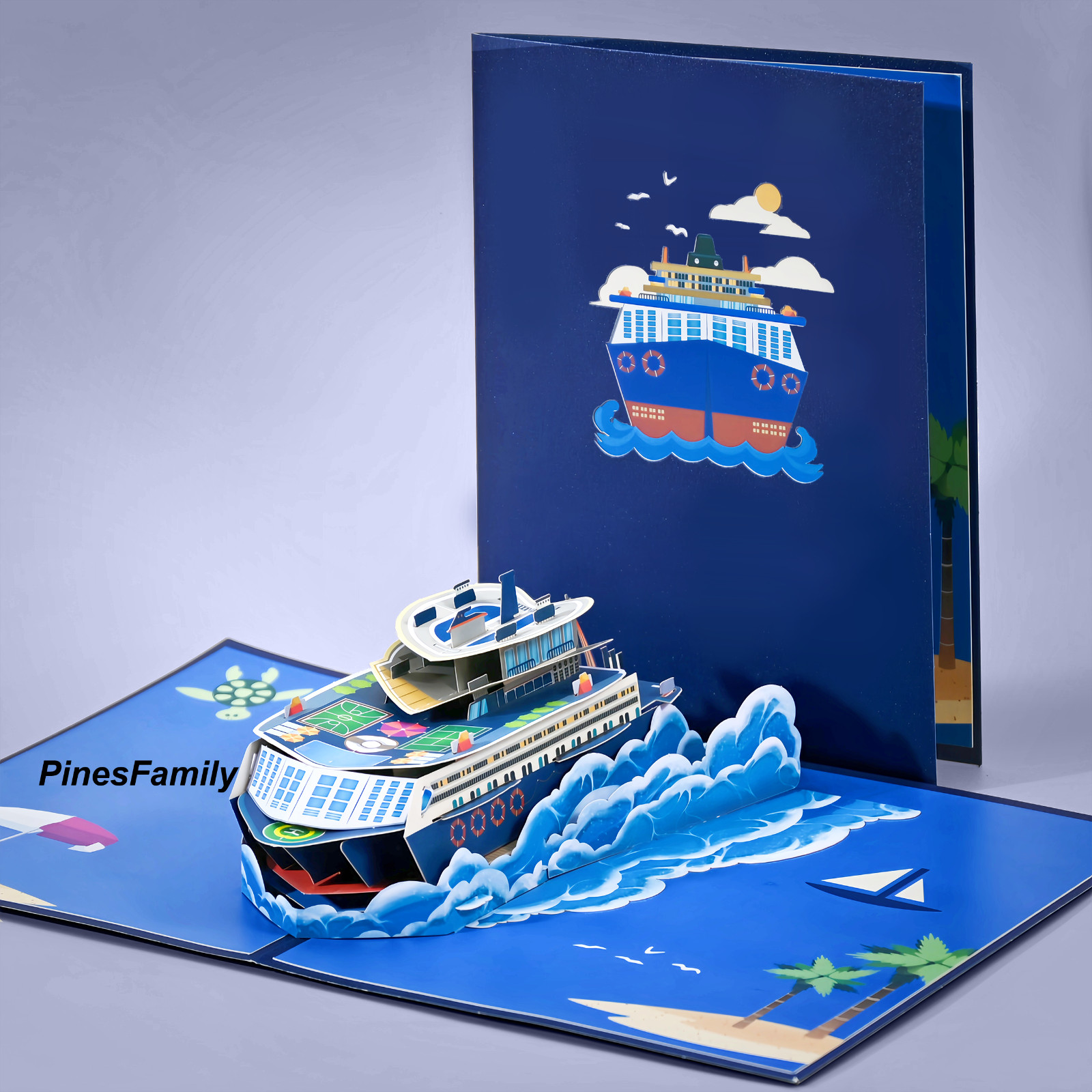 H06-Classic 3D Pop Up Cruise Ship Card
