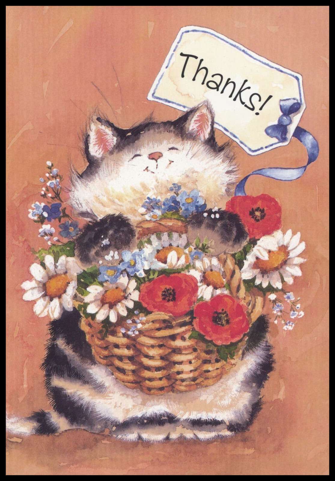Greeting Card – Cat Kitten – Margaret Sherry – Thank You 1000