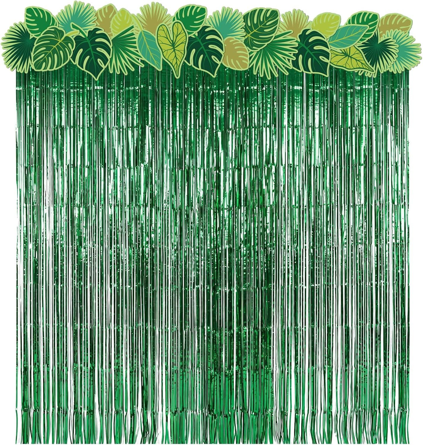 VBS Decorations 2026, 2 Pcs Rainforest Palm Leaf Curtain and 26 Pcs Cards Vacati
