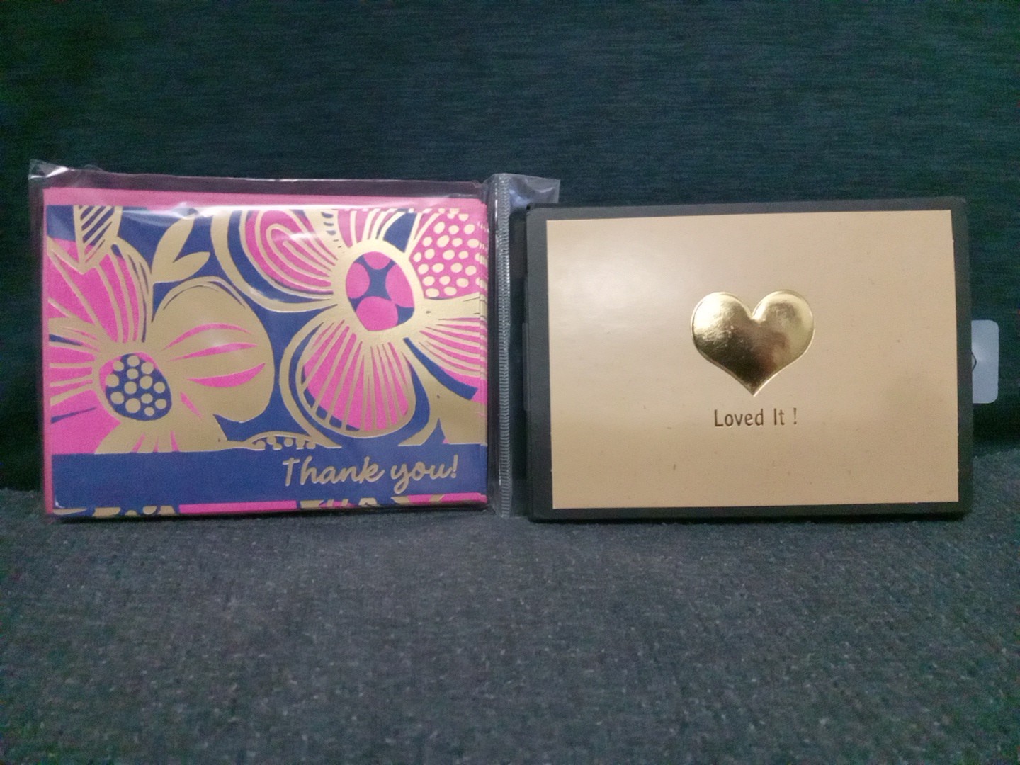 Hallmark Thank You Cards Bulk Boxed Set 20 Count Blank Inside Gold Heart Floral