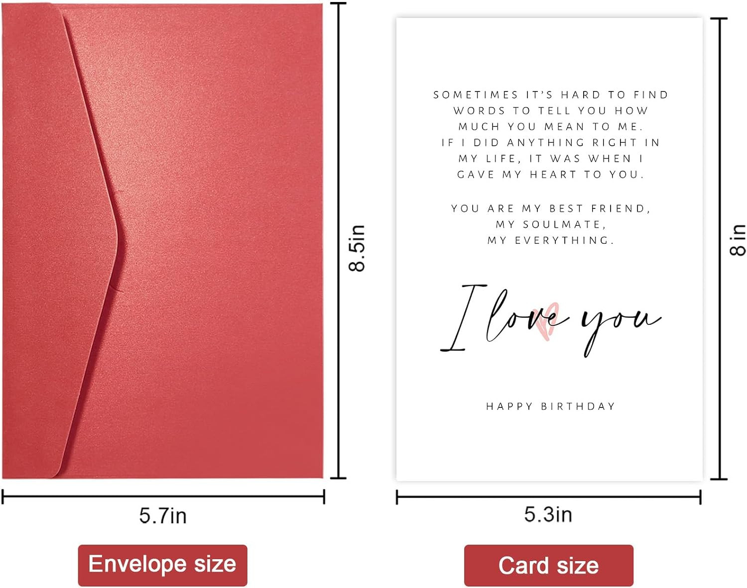 Birthday Poem Card for Him Her, Romantic Boyfriend #17