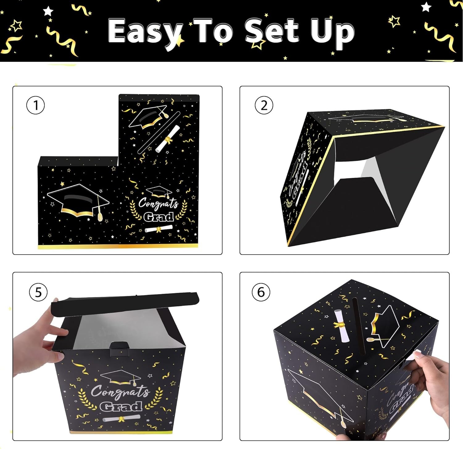 Large Foldable Graduation Card Box for Class of 2026