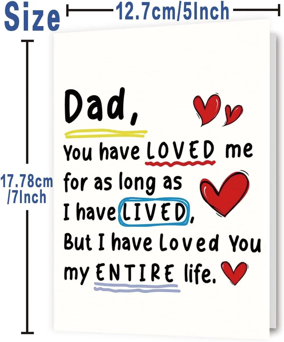 Fathers Day Card Gift for Dad from Daughter Son, Minimalist Premium Design, Funn