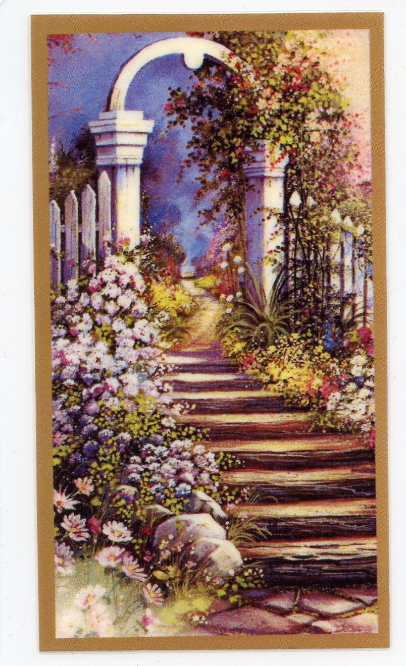 Safely Home Funeral Memorial Laminated Prayer Cards – Pack of 60