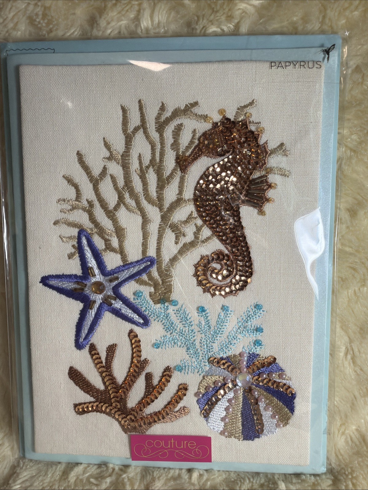 Papyrus Couture BLANK Card All Occasion RARE 2014 Under the Sea Oversized