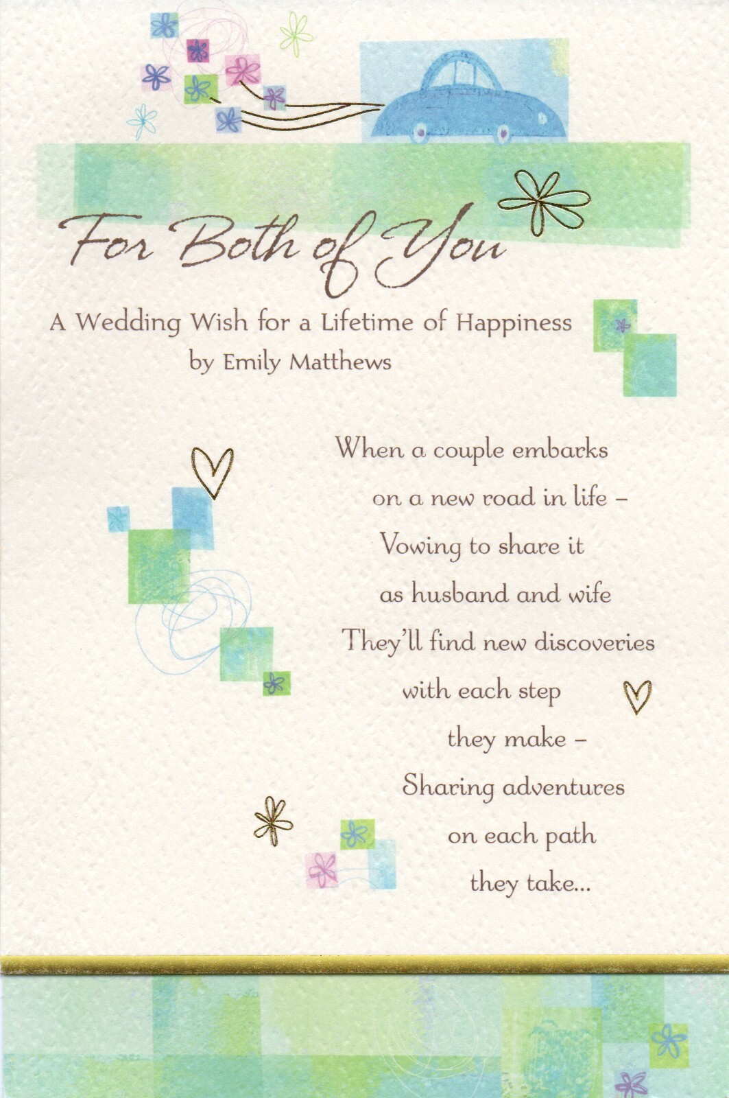 Sweet A WEDDING WISH FOR A LIFETIME OF HAPPINESS Card by Emily Matthews — AGC +✉