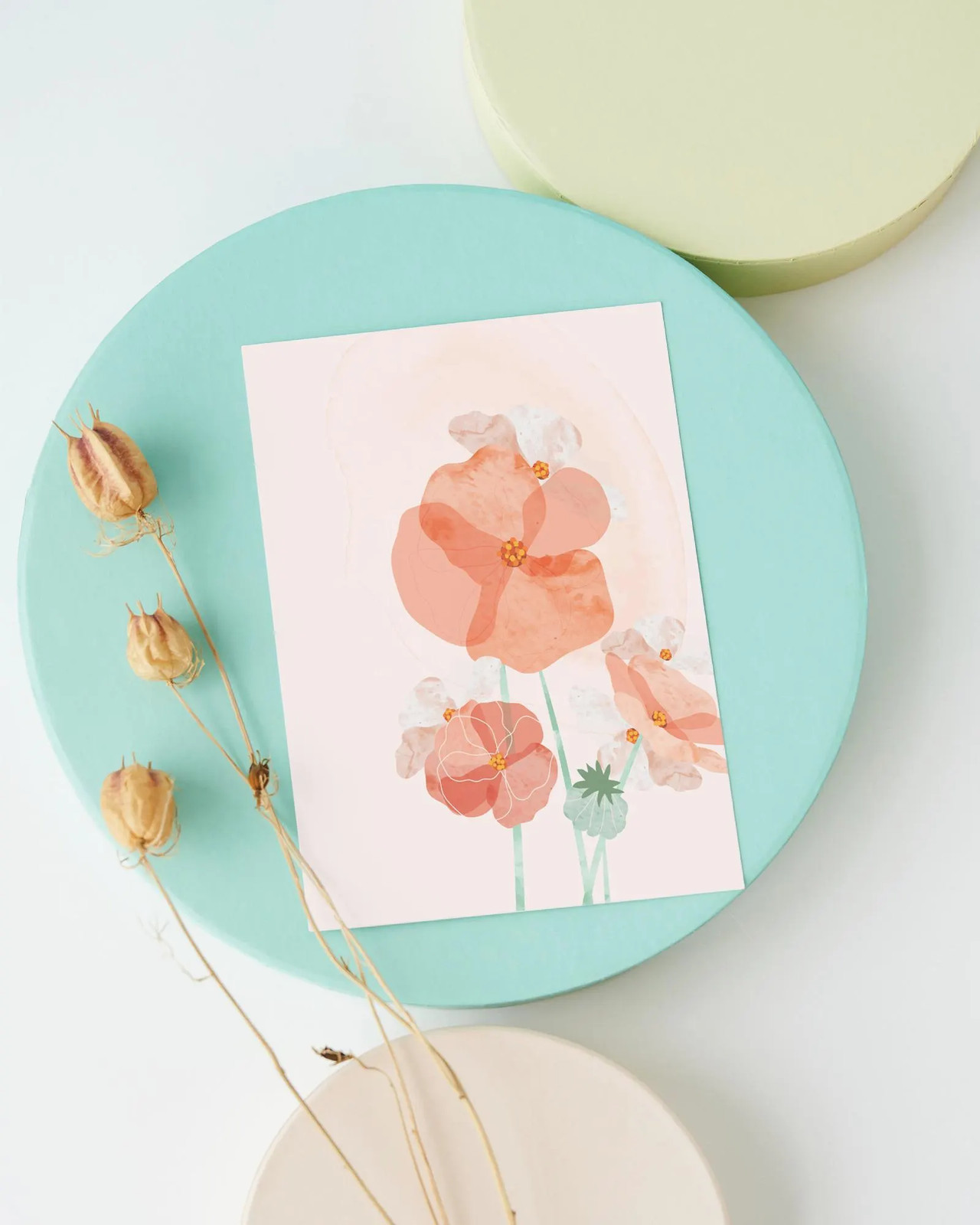 Stonehouse Collection | Orange Flower Note Cards | Floral Watercolor – B14548