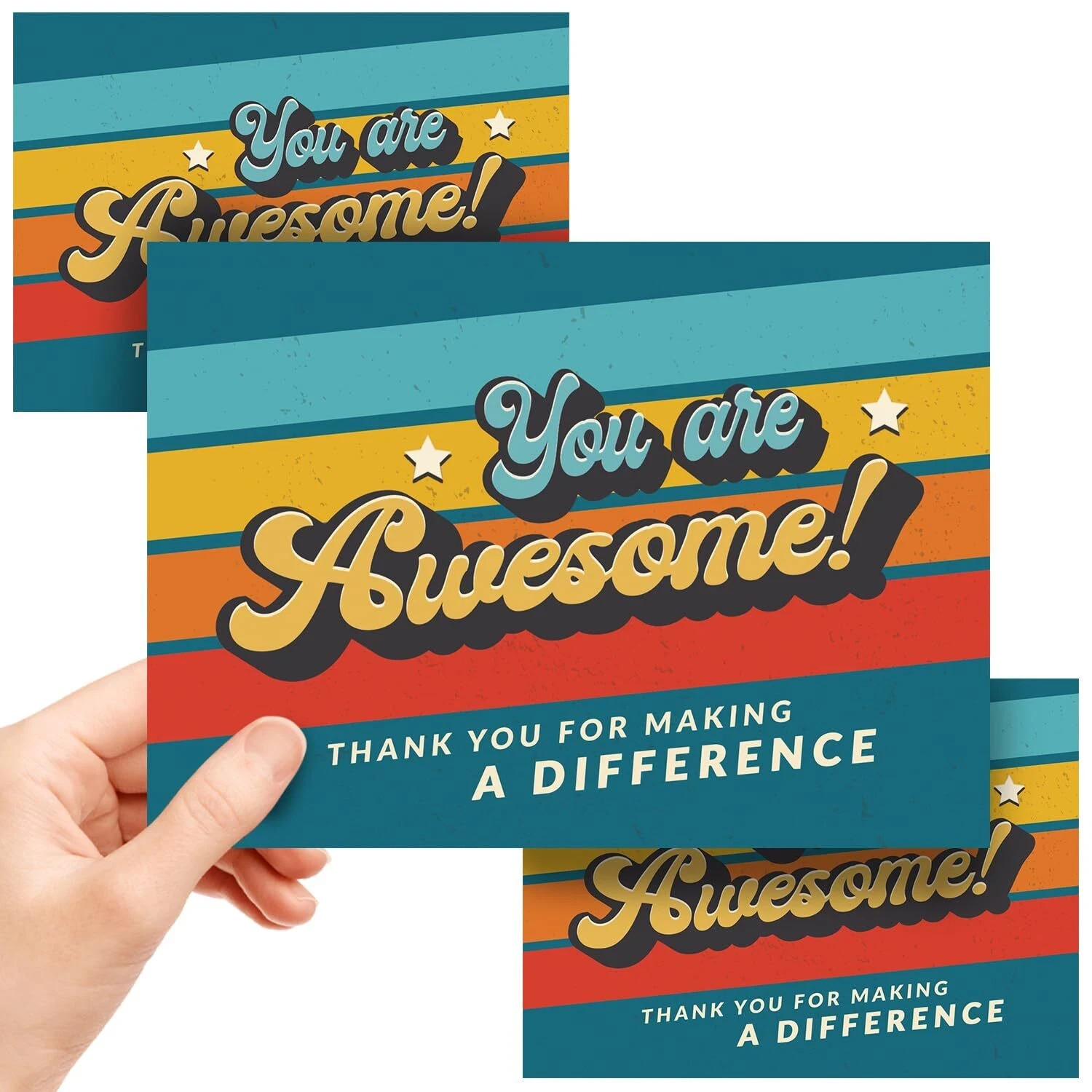 50 Thank You Postcards You Are Awesome Cards for Employees Teachers Nurses