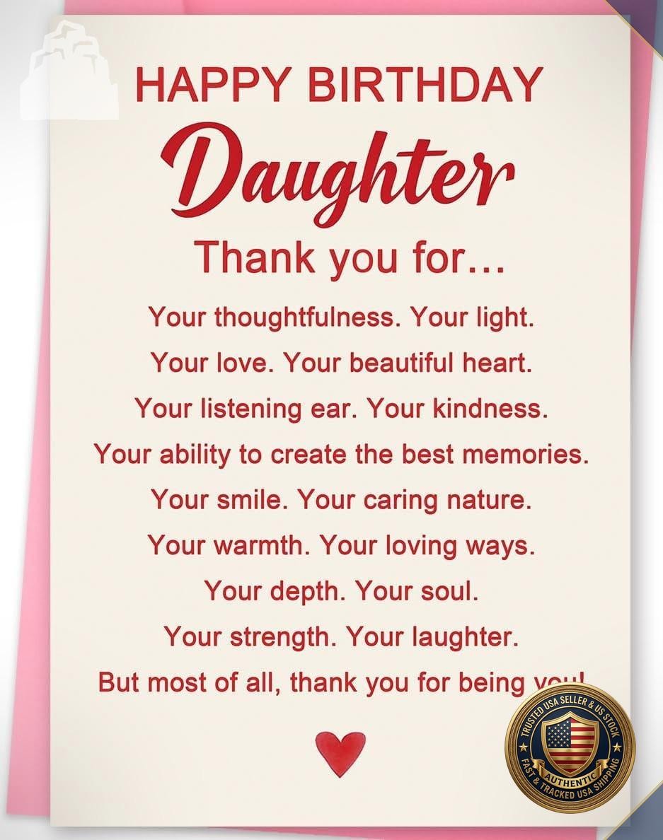 Birthday Card for Daughter, Happy Adult Daughter Greeting from Mom Dad Parents