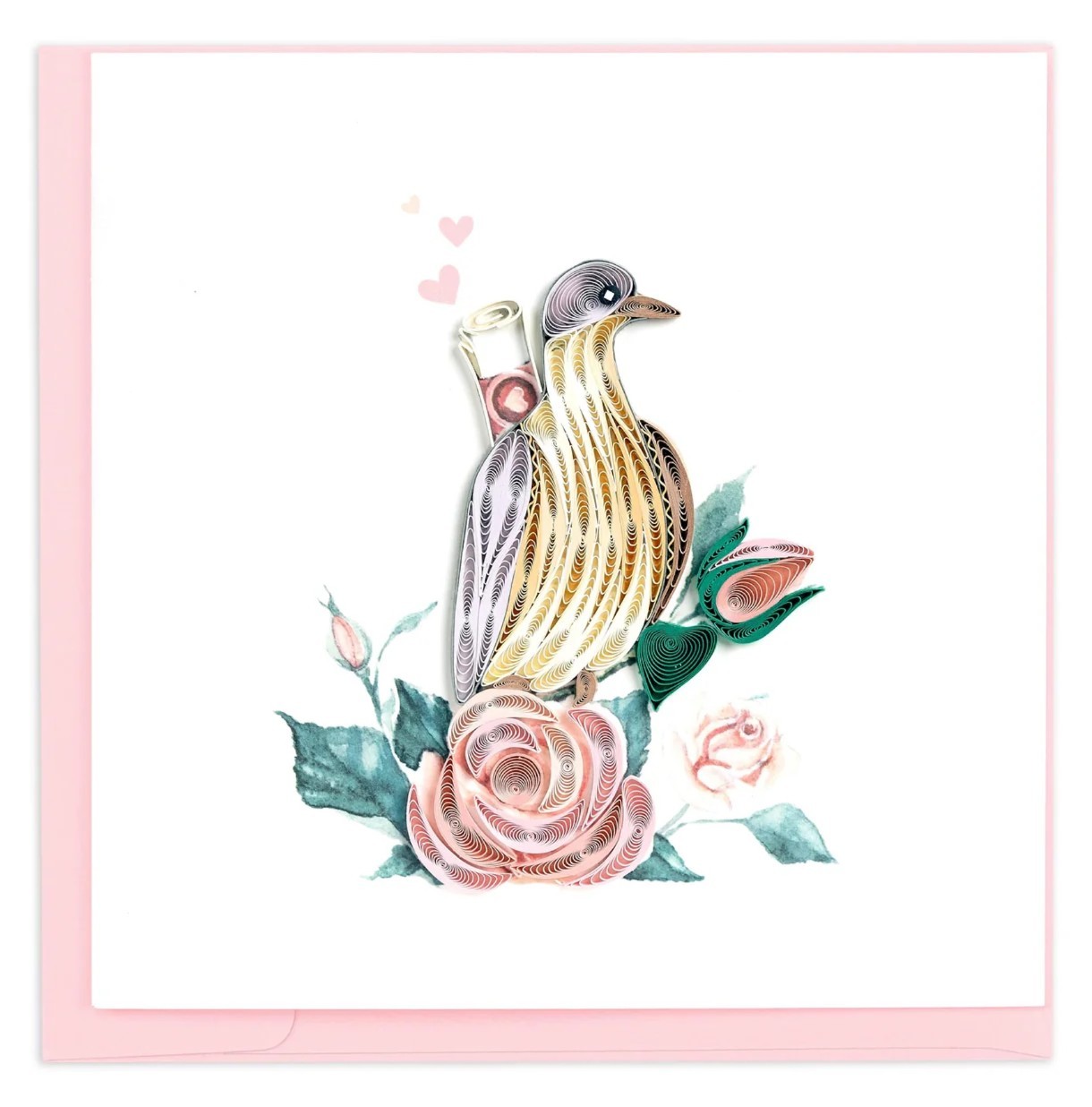 Quilling Card Quilled Carrier Pigeon Love Letter Valentine’s Day Greeting Card