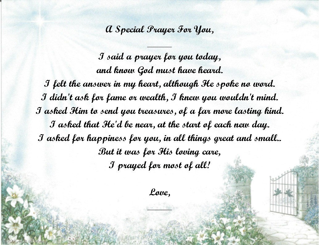 A Special Prayer For You Personalized Poem Gift #7 (For Aunt thru Granddaughter)